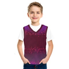 Red Splashes On Purple Background Kids  Basketball Tank Top by SychEva