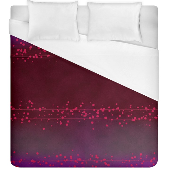 Red Splashes On Purple Background Duvet Cover (King Size)