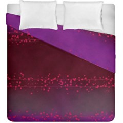 Red Splashes On Purple Background Duvet Cover Double Side (king Size) by SychEva