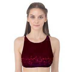 Red Splashes On Purple Background Tank Bikini Top by SychEva