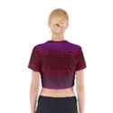 Red Splashes On Purple Background Cotton Crop Top View2