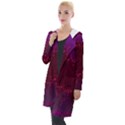 Red Splashes On Purple Background Hooded Pocket Cardigan View1