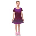 Red Splashes On Purple Background Kids  Short Sleeve Velvet Dress View1