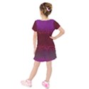 Red Splashes On Purple Background Kids  Short Sleeve Velvet Dress View2