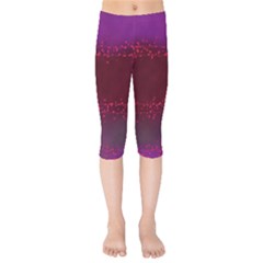 Red Splashes On Purple Background Kids  Capri Leggings  by SychEva