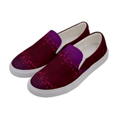 Red Splashes On Purple Background Women s Canvas Slip Ons by SychEva