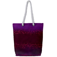 Red Splashes On Purple Background Full Print Rope Handle Tote (small) by SychEva