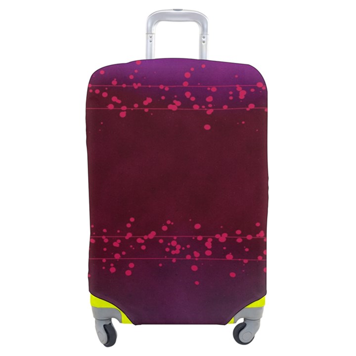 Red Splashes On Purple Background Luggage Cover (Medium)