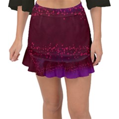 Red Splashes On Purple Background Fishtail Mini Chiffon Skirt by SychEva