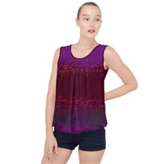 Red Splashes On Purple Background Bubble Hem Chiffon Tank Top by SychEva