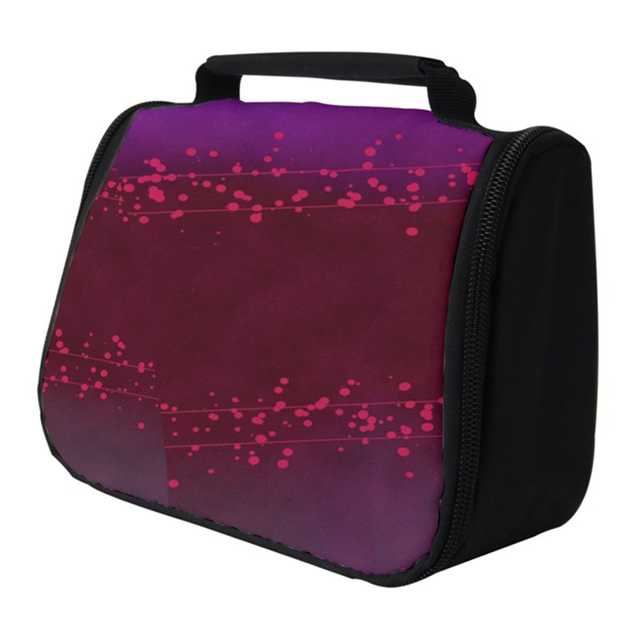 Red Splashes On Purple Background Full Print Travel Pouch (Small)