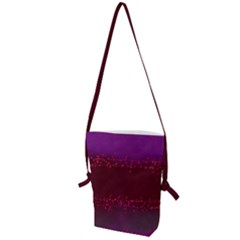 Red Splashes On Purple Background Folding Shoulder Bag by SychEva