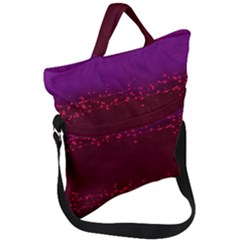 Red Splashes On Purple Background Fold Over Handle Tote Bag by SychEva