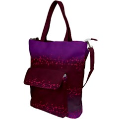 Red Splashes On Purple Background Shoulder Tote Bag by SychEva