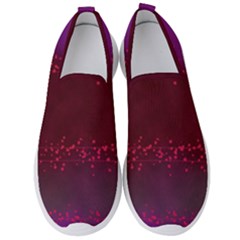 Red Splashes On Purple Background Men s Slip On Sneakers by SychEva