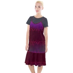 Red Splashes On Purple Background Camis Fishtail Dress by SychEva