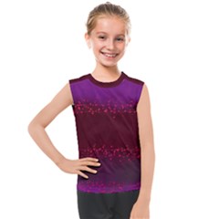 Red Splashes On Purple Background Kids  Mesh Tank Top by SychEva