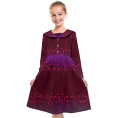 Red Splashes On Purple Background Kids  Midi Sailor Dress by SychEva