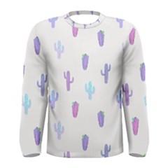 Purple And Blue Cacti Men s Long Sleeve Tee