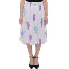 Purple And Blue Cacti Classic Midi Skirt by SychEva