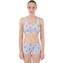 Purple And Blue Cacti Work It Out Gym Set by SychEva