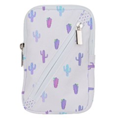 Purple And Blue Cacti Belt Pouch Bag (small)