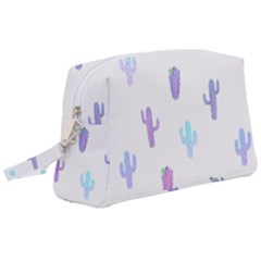 Purple And Blue Cacti Wristlet Pouch Bag (large) by SychEva