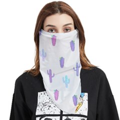 Purple And Blue Cacti Face Covering Bandana (triangle) by SychEva