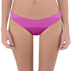 Pink Gradient Stripes Reversible Hipster Bikini Bottoms by Dazzleway