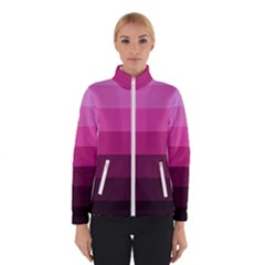 Pink Gradient Stripes Winter Jacket by Dazzleway