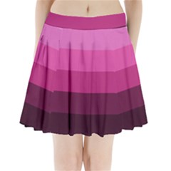 Pink Gradient Stripes Pleated Mini Skirt by Dazzleway