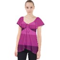 Pink gradient stripes Lace Front Dolly Top View1