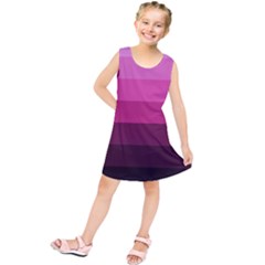 Pink Gradient Stripes Kids  Tunic Dress by Dazzleway