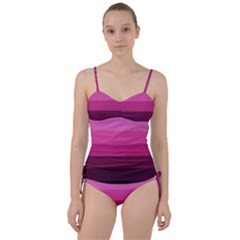 Pink Gradient Stripes Sweetheart Tankini Set by Dazzleway