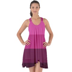 Pink Gradient Stripes Show Some Back Chiffon Dress by Dazzleway