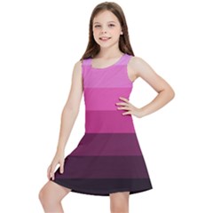 Pink Gradient Stripes Kids  Lightweight Sleeveless Dress