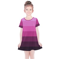 Pink Gradient Stripes Kids  Simple Cotton Dress by Dazzleway