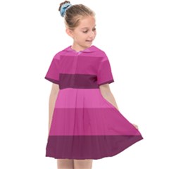 Pink Gradient Stripes Kids  Sailor Dress by Dazzleway