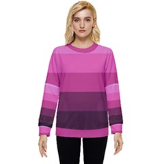 Pink Gradient Stripes Hidden Pocket Sweatshirt by Dazzleway