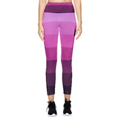 Pink Gradient Stripes Pocket Leggings 