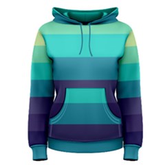 Blue Gradient Stripes  Women s Pullover Hoodie