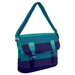 Blue Gradient Stripes  Buckle Messenger Bag