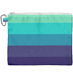 Blue Gradient Stripes  Canvas Cosmetic Bag (xxxl) by Dazzleway