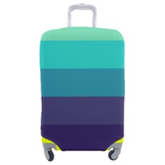 Blue Gradient Stripes  Luggage Cover (medium) by Dazzleway