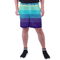 Blue Gradient Stripes  Men s Pocket Shorts by Dazzleway