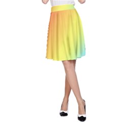 Rainbow Gradient  A-line Skirt by Dazzleway