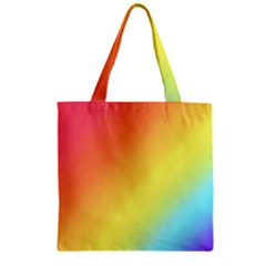 Rainbow Gradient  Zipper Grocery Tote Bag by Dazzleway