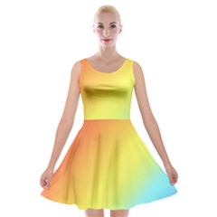 Rainbow Gradient  Velvet Skater Dress by Dazzleway