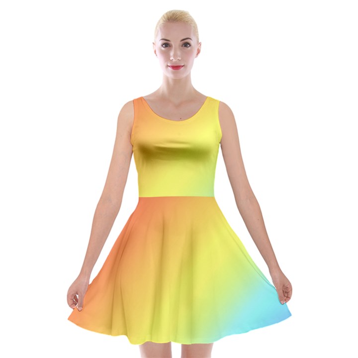 Rainbow gradient  Velvet Skater Dress