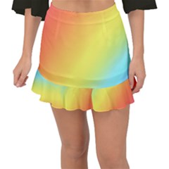 Rainbow Gradient  Fishtail Mini Chiffon Skirt by Dazzleway